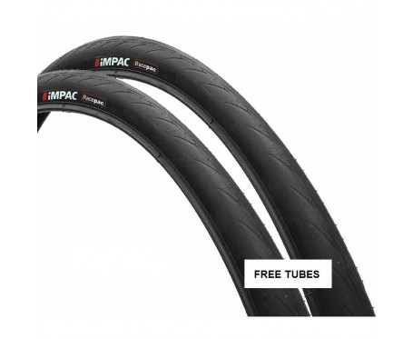 700 x 23 Impac Racepac pair Tyres + FREE Tubes